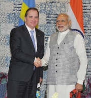 Swedish Prime Minister Stefan Lofven With his Indian counterpart Modi