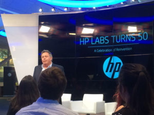 Dion Weisler, President and Chief Executing Officer, HP, addressing the media at HP Labs event in Palo Alto, California. (Photo: IANS)