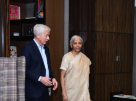 Nirmala Sitharaman Meets JPMorgan CEO Jamie Dimon in Mumbai